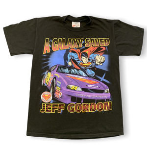 Vintage 1999 Jeff Gordon Superman Racing DC Comics Nascar T-Shirt, Black Medium